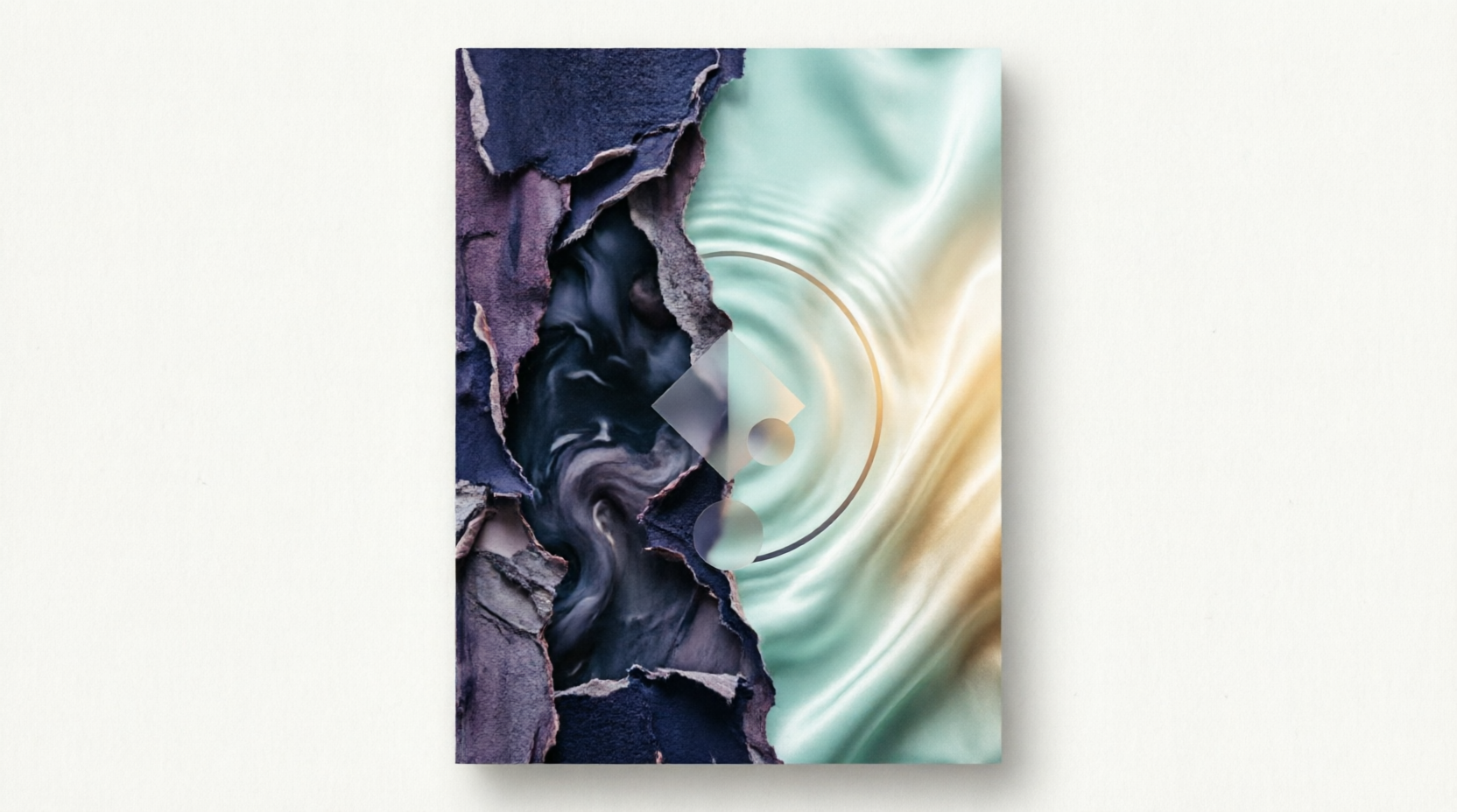 "Composição abstrata ilustrando a jornada da síndrome de burnout à recuperação, contrastando texturas escuras de esgotamento com formas fluidas e luminosas de equilíbrio e saúde mental."